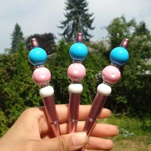 ✨Cute and Adorable Cotton Candy Beaded Pen